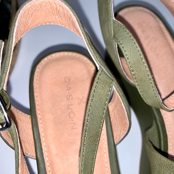 Caslon Platform Sandals Matte Green Sz 6.5 - Picture 8 of 13